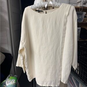 Lafayette 148 New York Cream Blouse